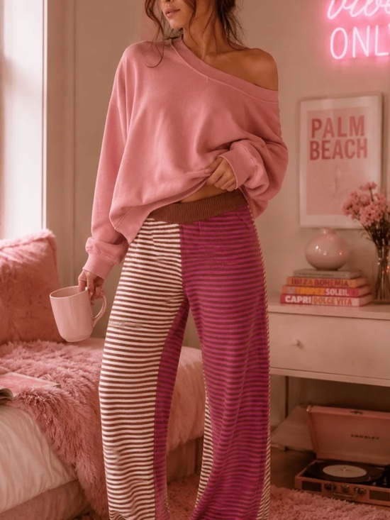 Pants - NWT Colorblock Pink Cozy Lounge Pants 💗 ☀️